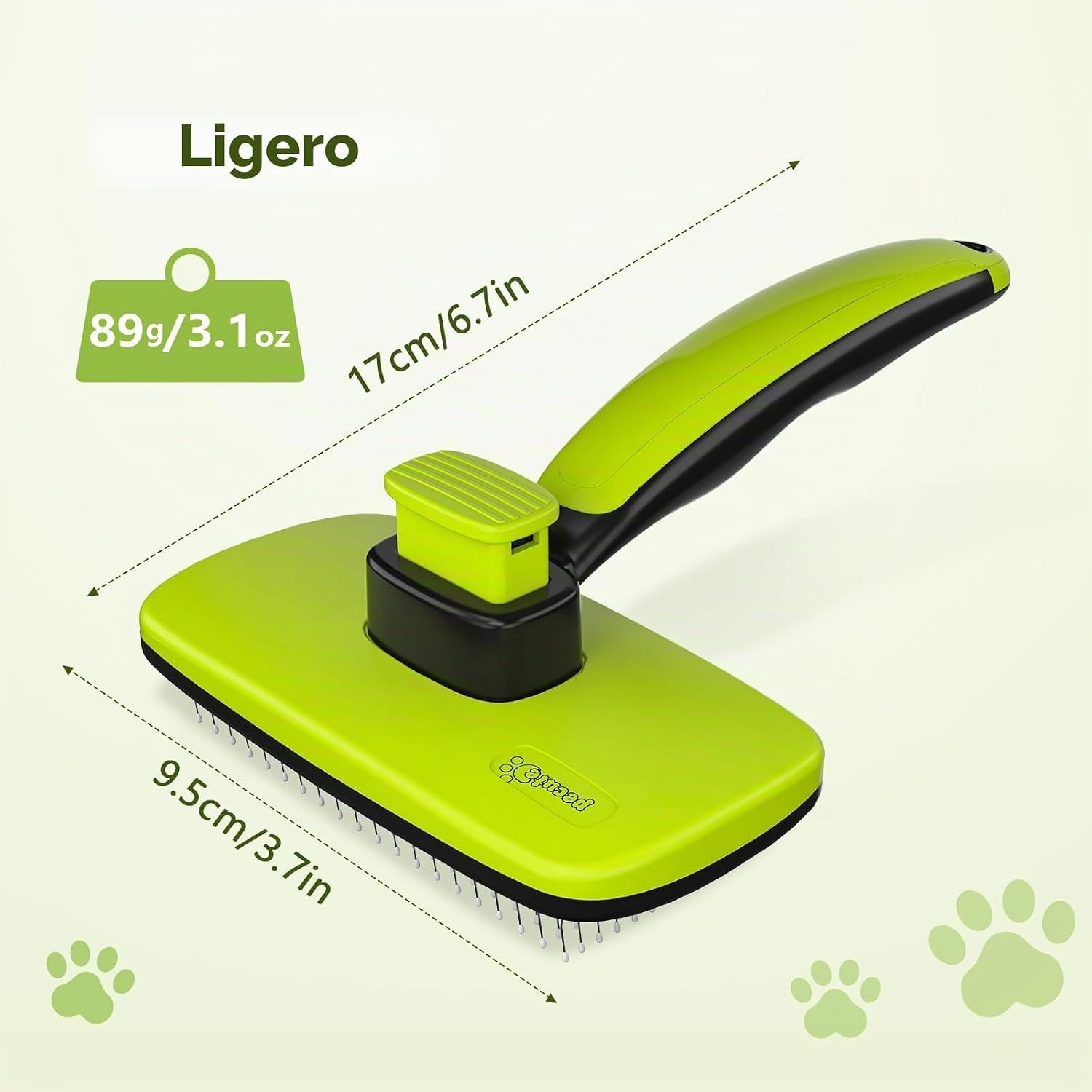 Pecute Cepillo Perros Y Gatos, Peine Cepillo Para Corto Y Largo Mascotas | Limpieza Con Un Solo Clic, Púas De Acero Inoxidable, Agarre Ergonómico, Desenredar Y Peinar a Mascotas