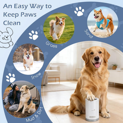 Nobleza Limpiador De Patas Para Perros Talla S - Kit De Aseo 5 En 1 Con 3 Toallas Y 1 Cepillo De Baño Grande, Taza Lavadora Portátil De Silicona Para Mascotas, Elimina Barro Y Suciedad (Gris)